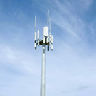 35m Monopole Steel Tower High Mast Galvanized Telecom With 3 Platforms