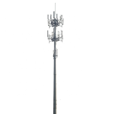 Powder Coated Steel Monopole Tower Broadcasting / 4g / Cell Phone Signal