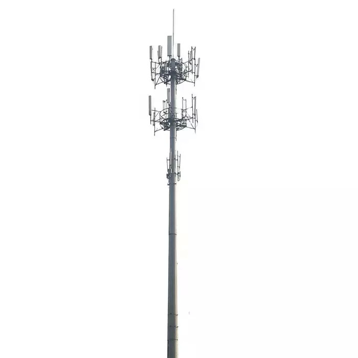Broadcasting / 4g Monopole Steel Tower Communication