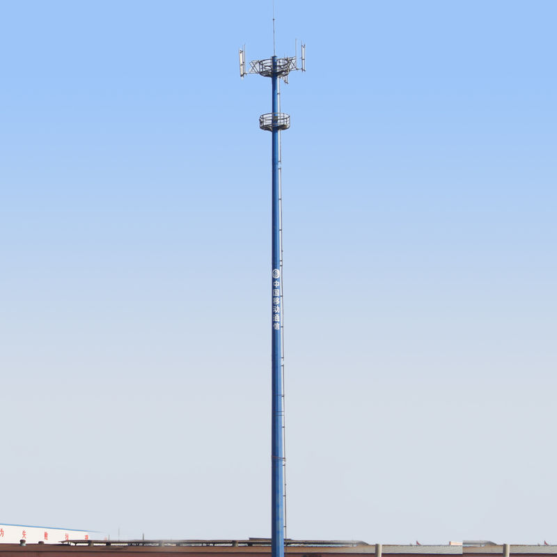 32m/S 40m Monopole Steel Tower For Communication