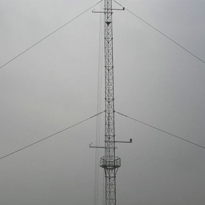 55m Lattice Electric Communication Guyed Mast Tower Customizable  Steel And Alloy Structural Steel