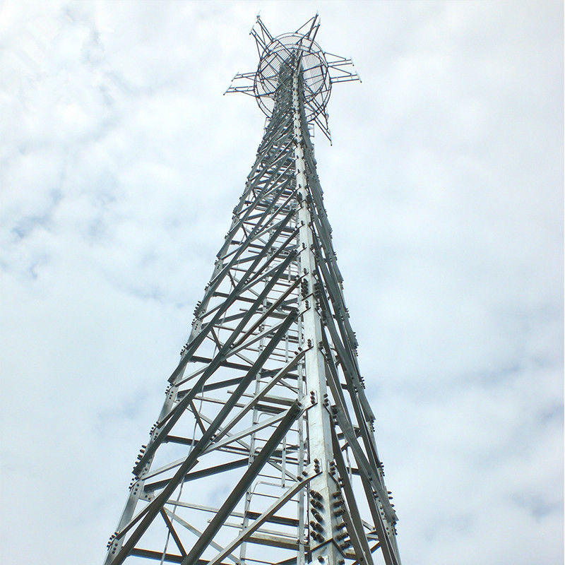 ISO 90m Galvanized 3 Legged Lattice Mast Tower