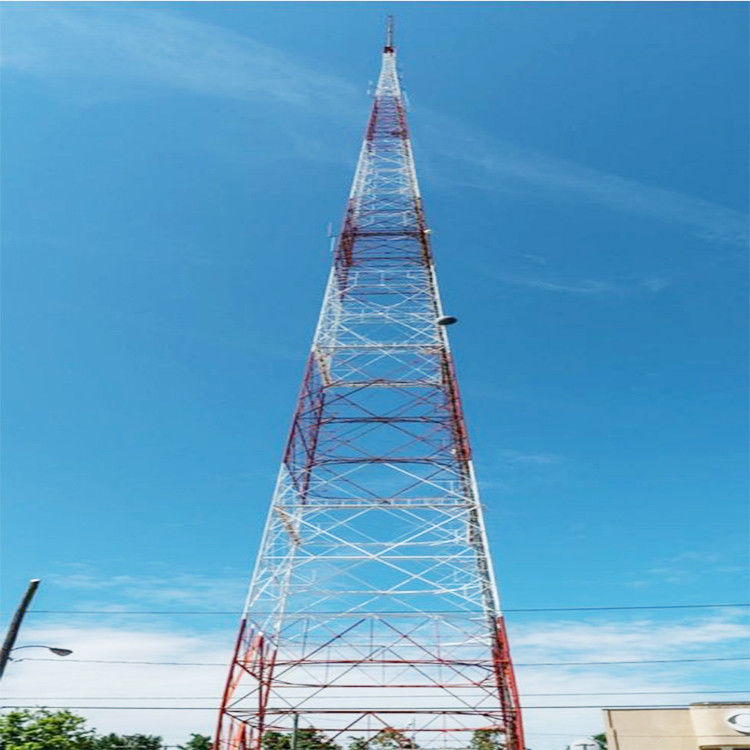 80m Galvanized Telecom Angle Steel Q235 4 Legged Tower