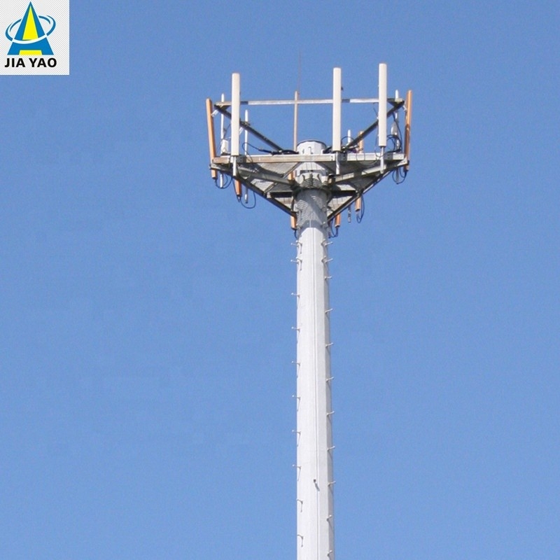 Oem Antenna 30m Monopole Steel Tower Self Supporting Mast Wifi Telecom