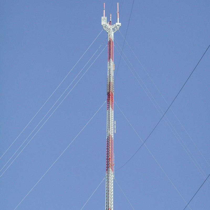 Hot Dip Galvanized 40m Tubular Antenna Tower Guyed