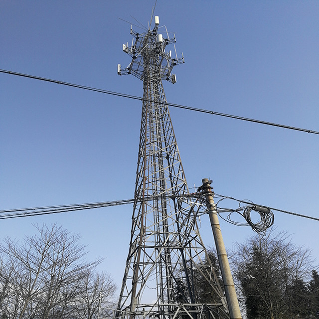 45m 4 Legged Tower Galvanized Steel Angel Lattice Telecommunication