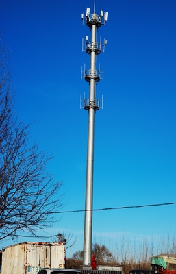 Plug In Communication Antenna Single Tube Monopole Tower Hot Dip Galvanized